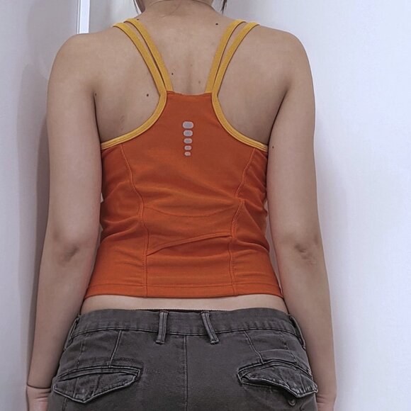 Nike Orange &Yellow Cropped Tank Top - Picture 3 of 8